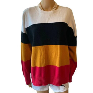 French Connection Stretch Cozy Casual Multicolor Sweater Women Size L